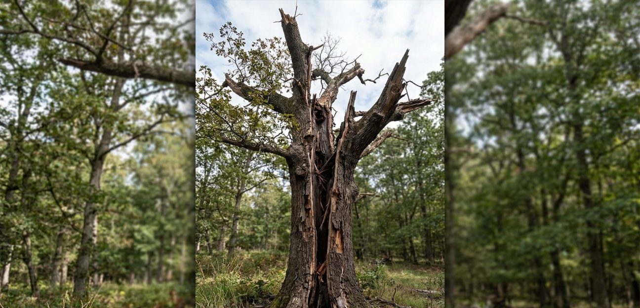 The 50% Rule: If more than 50% of the tree's crown is missing, or if the main trunk is split deep into the heartwood, the tree is likely unsalvageable.