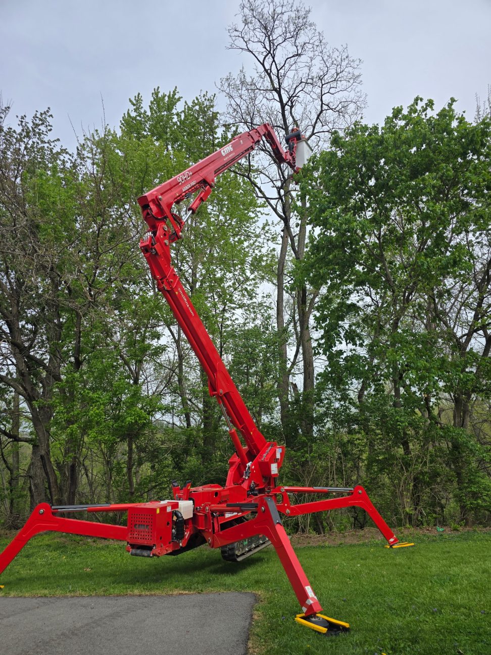Tripoli Tree Care using a spider lift for controlled work in narrow spaces