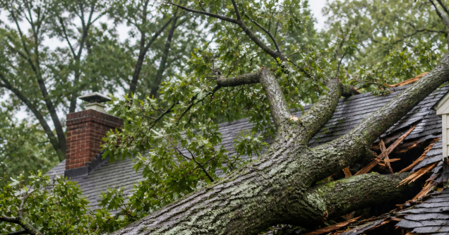Storm-Damaged Trees on Roofs in Pittsburgh